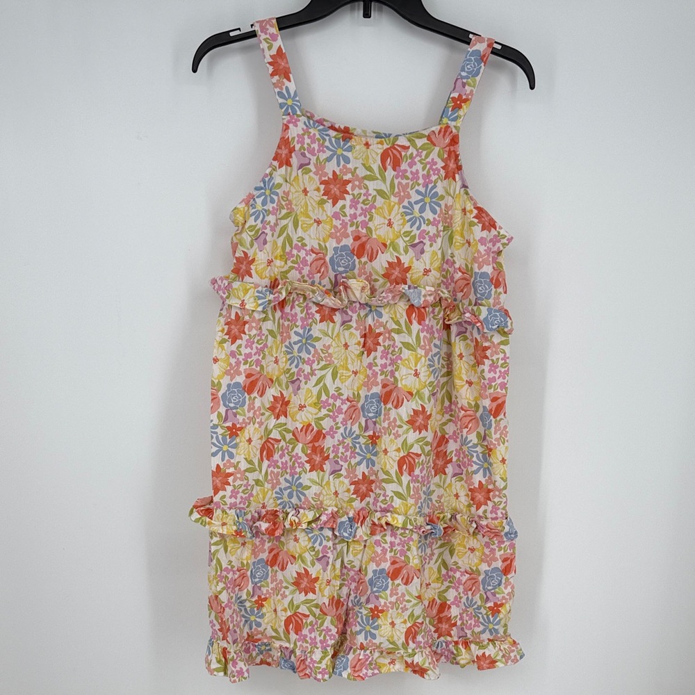 SO Girls cotton blend Floral Sleeveless Dress with ruffles size 16 plus